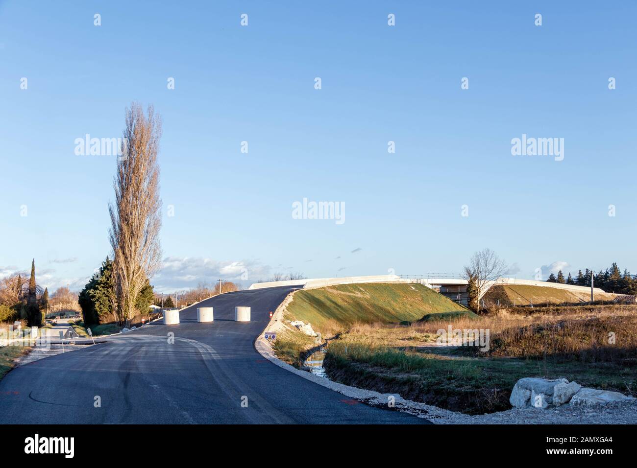 Bridge under construction, still closed for pedestrians and cars, in