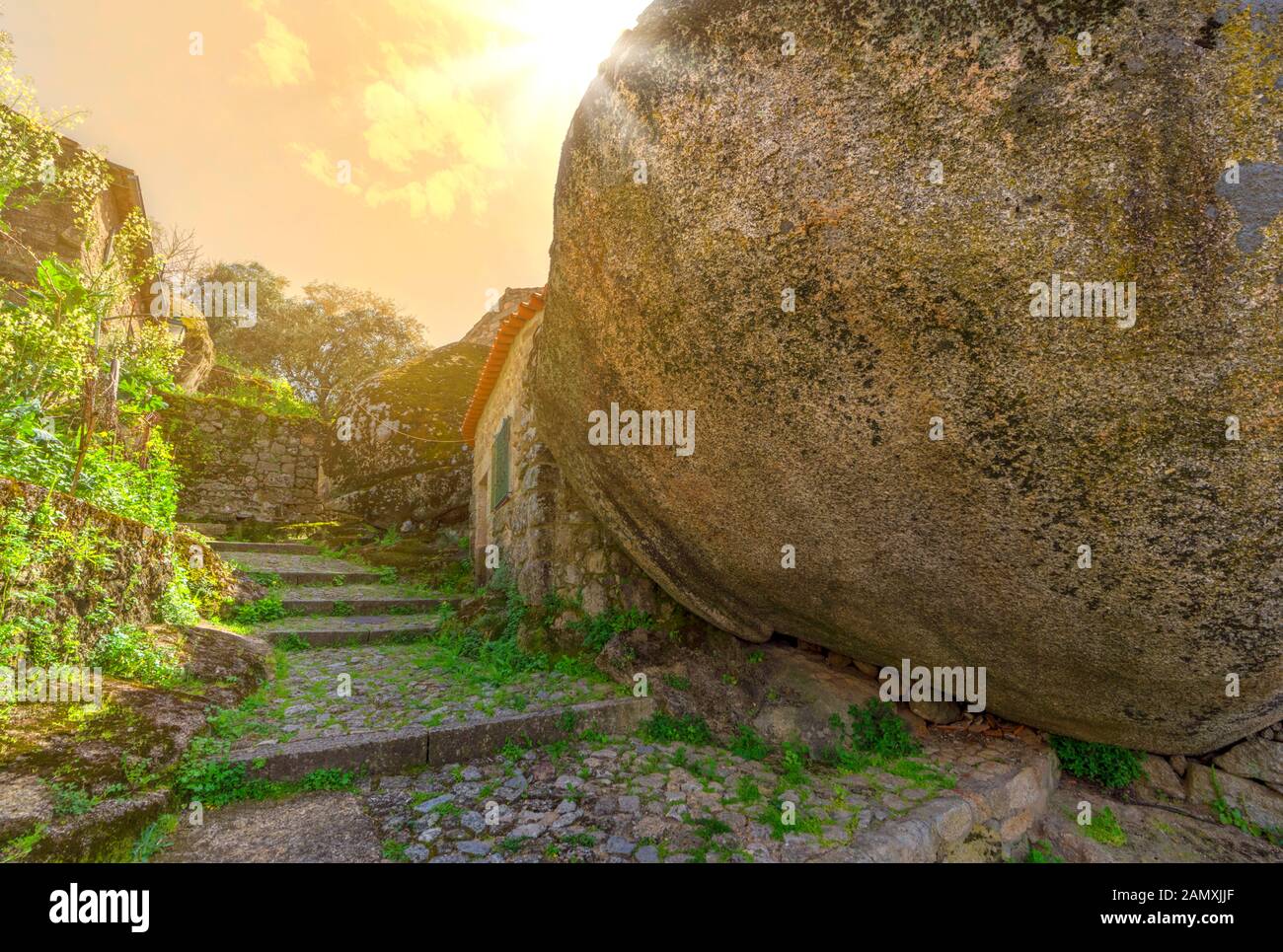 Street view in Monsanto village, Portugal Stock Photo