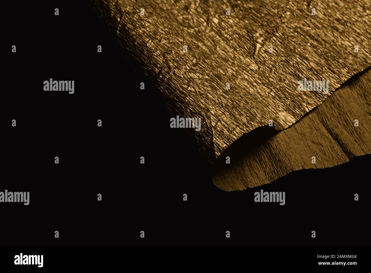 Golden texture. Gold leaf corrugated wrapping paper Stock Photo Alamy