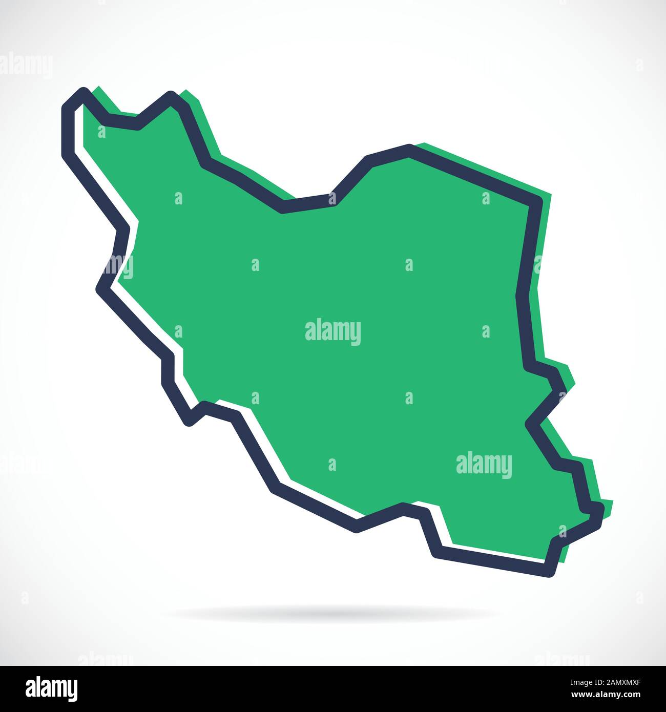 Stylized simple outline map of Iran Stock Vector