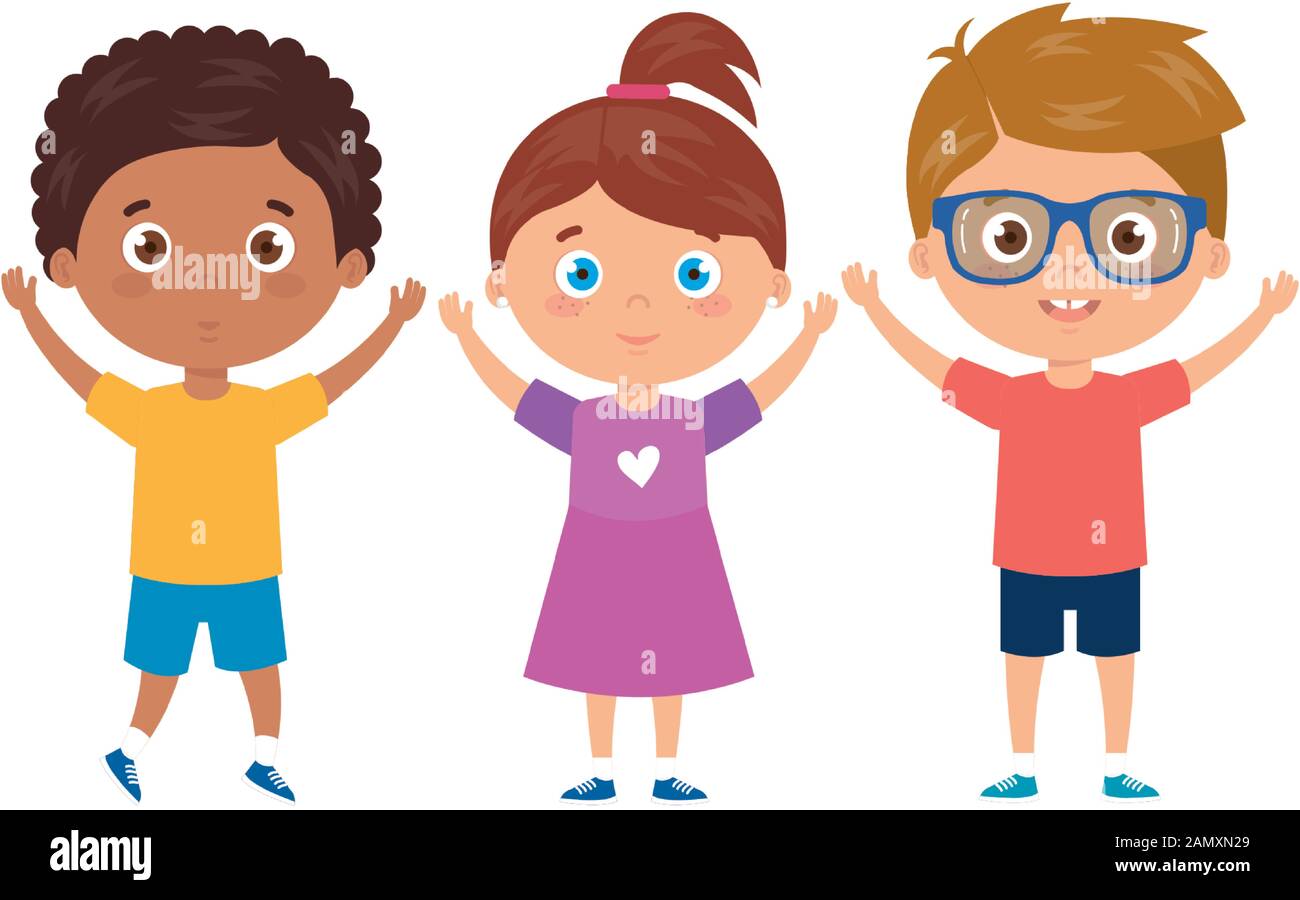 children standing on white background Stock Vector Image & Art - Alamy