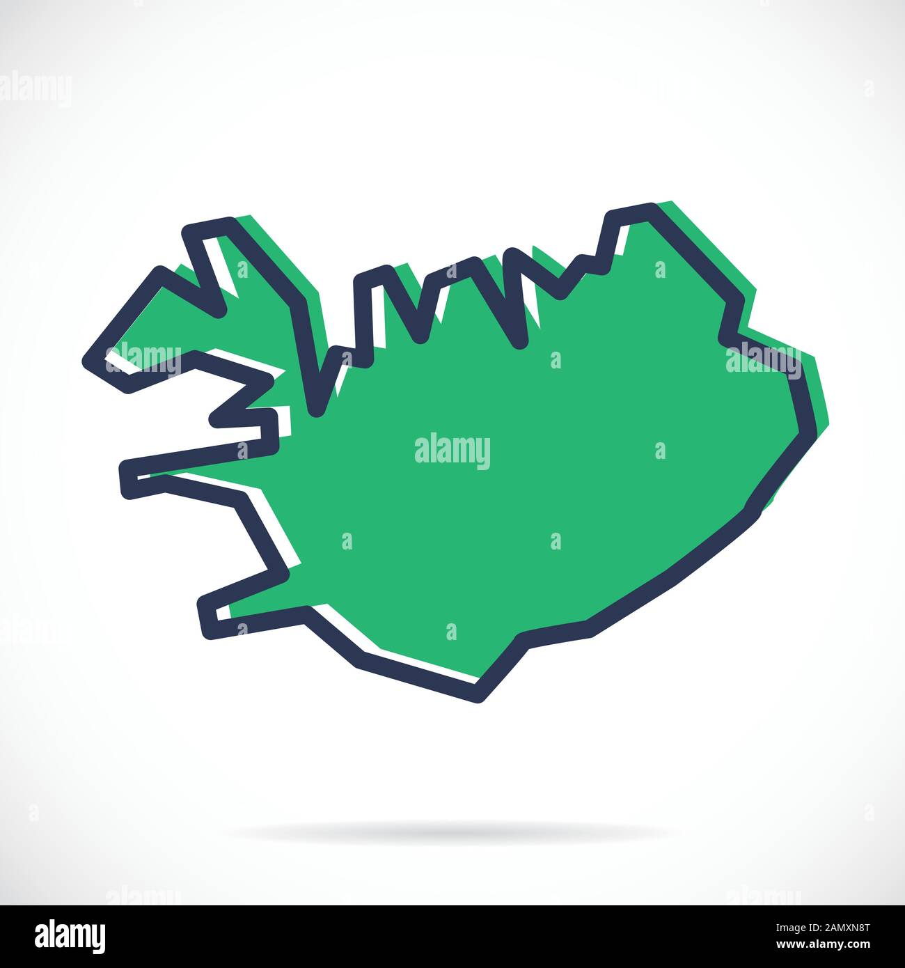 Stylized simple outline map of Iceland Stock Vector Image &