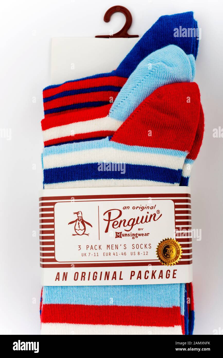 Penguin mens socks Stock Photo