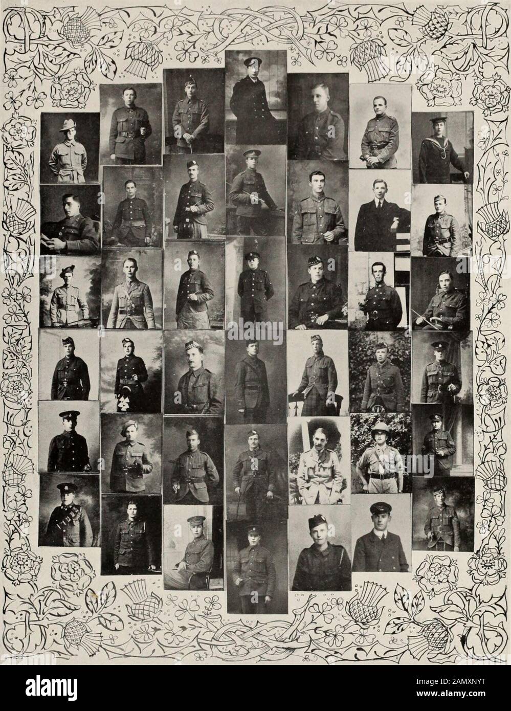 Roll of honour of the pupils and staff of Dunfermline High School . G. Muir; /..-Cf&gt;l. T. Cooler. Pte. G. Farmes; Pte. -M. Paton; 1st Row— Lt. J. MGregror; Pte. J. Brown  Pion. J. Barber: Lt. J. Morson; Cdt. G. Hig-gs; Dr2nd Row—Pte. A. Low, .1/..1/. ; Pte. W. Hendry; Lt. D. Thomson; Gr. J. MGregor; Cdt. F. Marshall. 3rd Row—Pte. J. Paterson : Pte. I). Broun ; Pte. D. Thompson ; Pte. A. Brown ; L.-Cpl. V. Wilson ; Pte. G. Kemp ; Gr. W. Black.4th Row—L.-Cpl. J. Beveridge ; Pte. I. Seaton ; /./. A. MKechnie ; L.-Cpl. A. Clark ; Pte. D. Bernard ; Pte. K. Brown ; Pte. J. Mitchell.5th Row—Cdt. Stock Photo