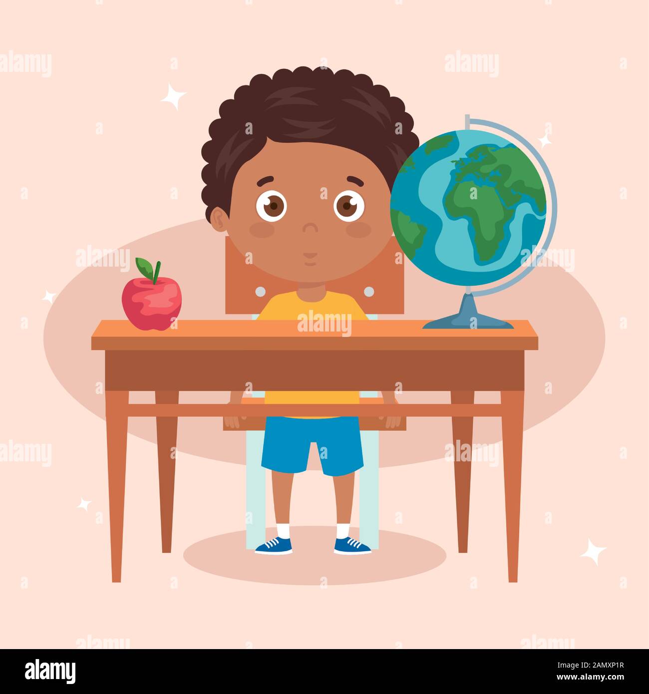 student boy sitting in school desk, back to school Stock Vector Image & Art Alamy