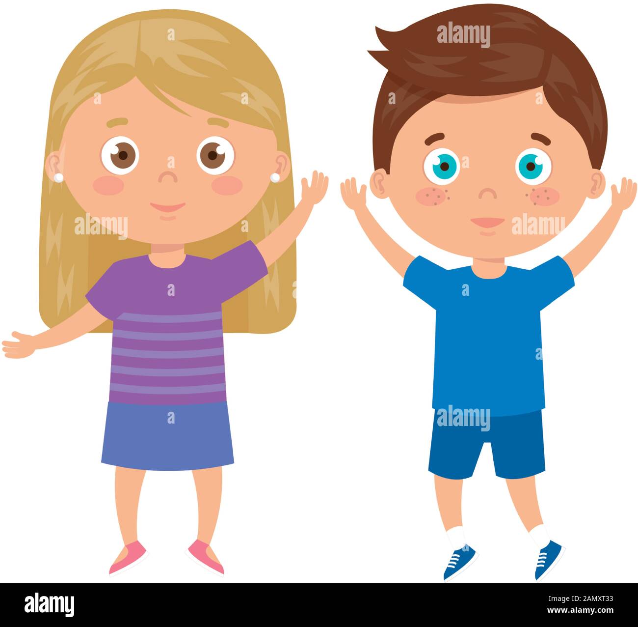 children standing on white background Stock Vector Image & Art - Alamy