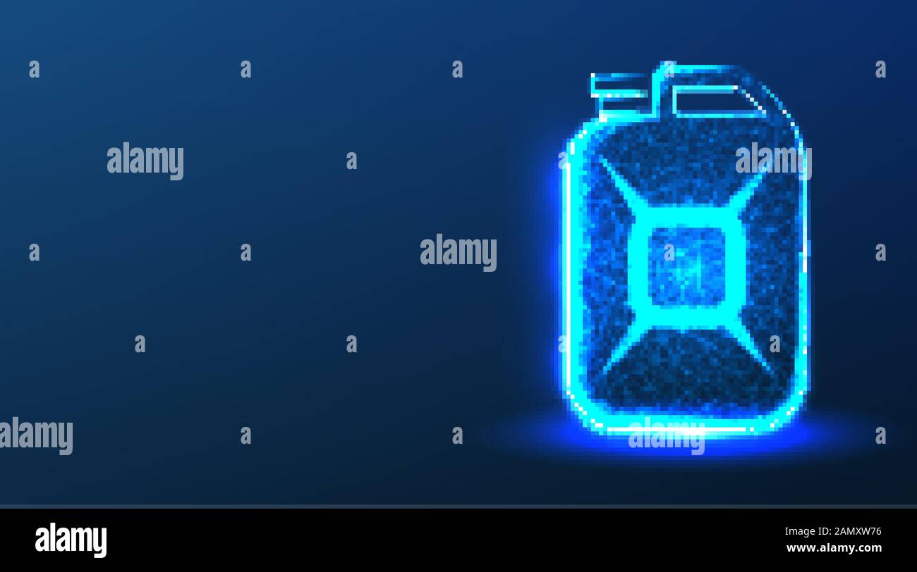 jerrycan. Abstract Low Poly Wireframe Mesh Design. Vector Illustration Stock Vector