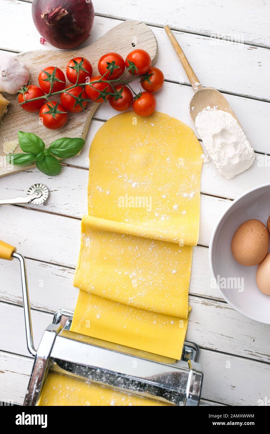 Making homemade pasta Stock Photo - Alamy