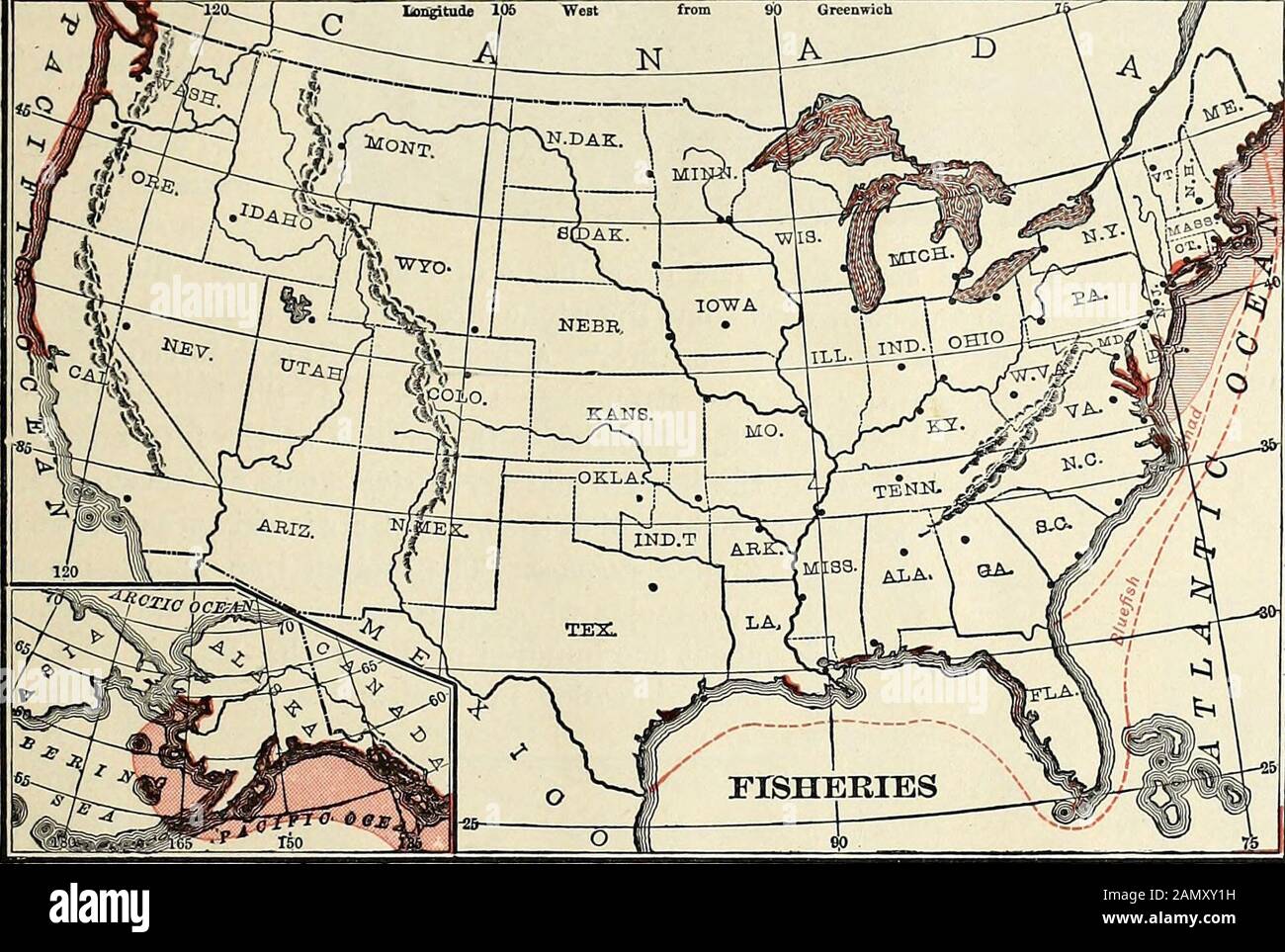 Advanced Geography . along theThe second beginsMichigan key to colors: Oysters I I Cod, Clams, Lobsters,.Mackerel Haddock EZ3I .Salmon CZ3 Sponges EZZZt sey to the banks of Newfoundland; clams, Chesapeake bay toMaine ; shad, Florida to Maine ; lobsters, Delaware bay to NewBrunswick ; mackerel, cape Hatteras to gulf ofSt. Lawrence; haddock, same as cod; bluefish,Cape Cod to Mexico; alewives, Georgia to gulf ofSt. Lawrence; squeteague, Cape Cod to Mexico;crabs, Chesapeake bay to Long Island; sponges,Florida; menhaden, North Carolina to Maine;mullet, North Carolina to Mexico; herring, Mar-thas Vi Stock Photo