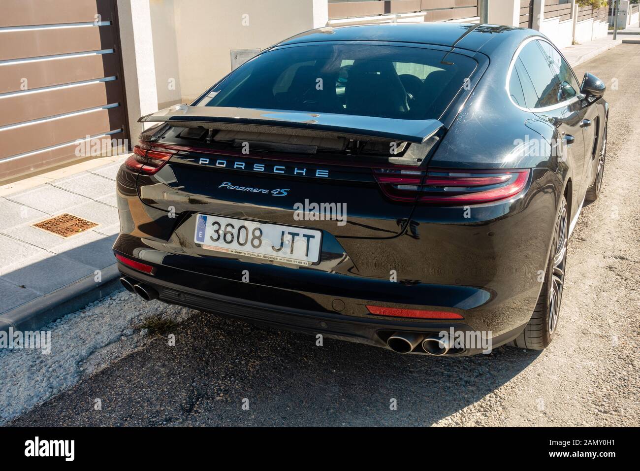 Torrevieja, Valenciana, Spain - Jan 12 2020 : Porsche Panamera 4s parked in spanish urbanisation Stock Photo