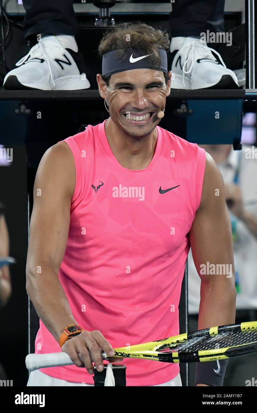 January 15, 2020: Rafael Nadal at the Rally for Relief charity fund raising  night at Rod Laver Arena in Melbourne to raise money in aid of the bushfire  relief efforts across Australia