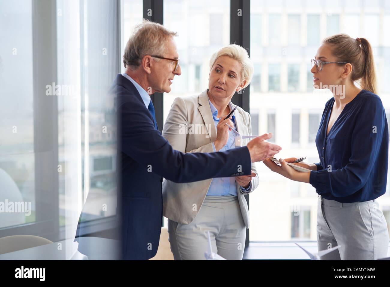 Confident leader convincing about his opinion Stock Photo