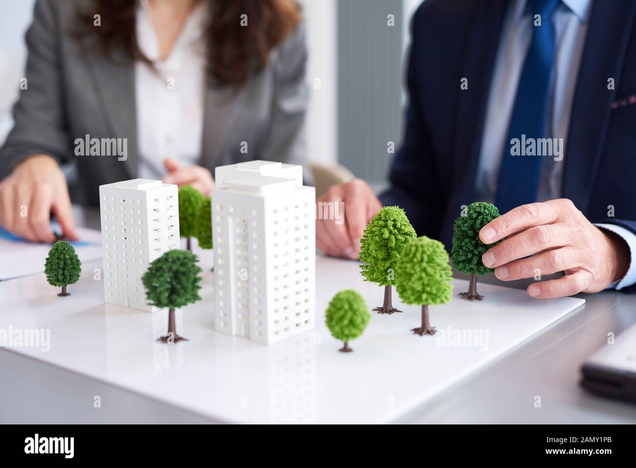 Shot of architectural model on the table in the office Stock Photo