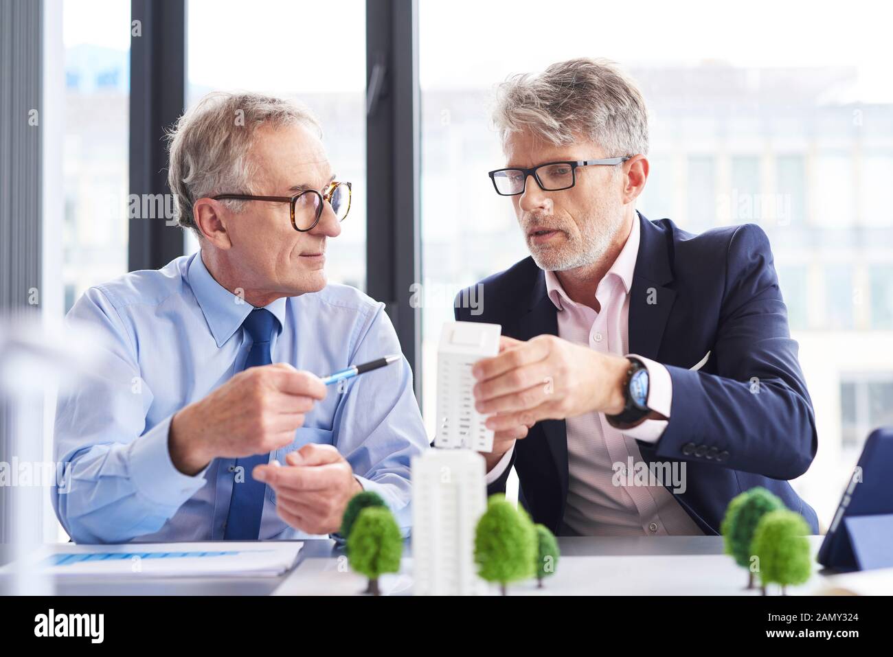 Two architect talking about new solutions Stock Photo