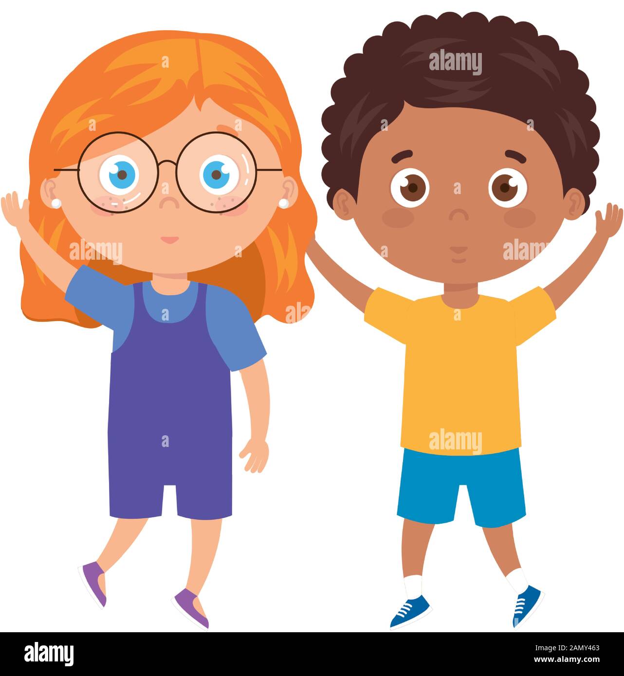 children standing on white background Stock Vector Image & Art - Alamy