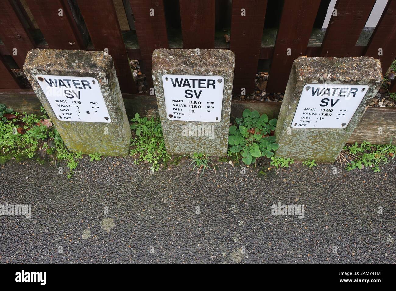 Ipswich, UK 15 January 2020 Sluice valve, SV, markers Stock Photo Alamy