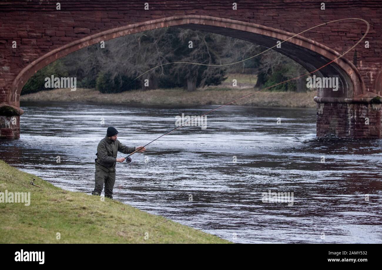 On Opening Day Salmon Fishing On River Tay Kincalven Bridge High Resolution Stock Photography