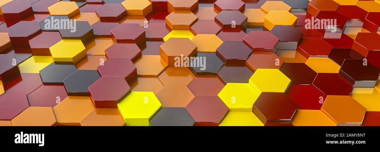 Colorful background with hexagon pattern - 3D Rendering Stock Photo - Alamy