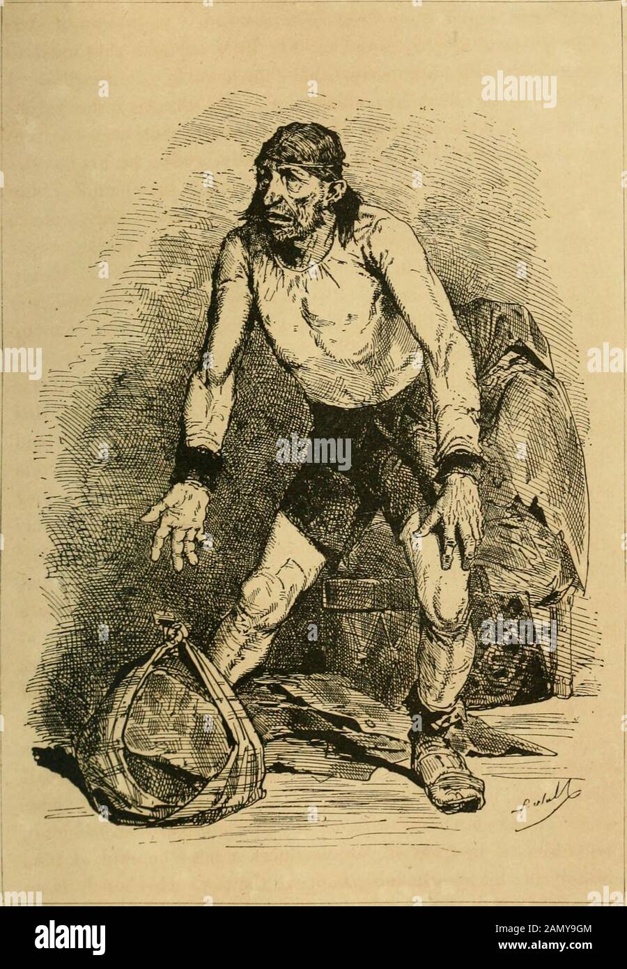 Paris herself again in 1878-9 . How hard theywork, how they strain and toil and moil, earning their bread liter-ally by the sweat of their brows, these nomads ! Idle vagabonds!Why, they work harder than many paviours do. Take, for instance,the homme au pave, raising a hundredweight of granite withhis teeth, and jerking it facilely over his shoulder. Look, too, atthe strong woman, in salmon-coloured tights and spangles, liftingprodigiously heavy weights, and even allowing them to be placedon her ample chest. Be not so virtuously indignant with the unwomanly exhibition. She maybe the mother of s Stock Photo