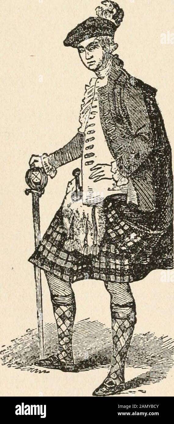 An historical account of the settlements of Scotch highlanders in America prior to the Peace of 1783 : together with notices of highland regiments and biographical sketches . omewhat similarity of dress, they be-lieved to be of the same extraction with themselves, and there-fore considered them to be brothers. During the whole of 1756 theregiment remained inactive in Albany.The winter and spring of 1757 theywere drilled and disciplined for bush-fighting and sharpshooting, a speciesof warfare then necessary and forwhich they were well fitted, being ingeneral good marksmen, and expertin the mana Stock Photo