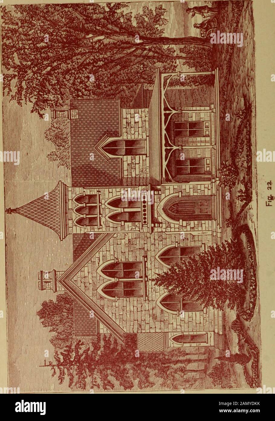 Our Homes And Their Adornments A Solid Gothic House 133 Under The Staircase The Kitchen E Is Llxl2 Ft Bed Roomf Tixlo Ft With Closet J Off From It Pantry G 8x10