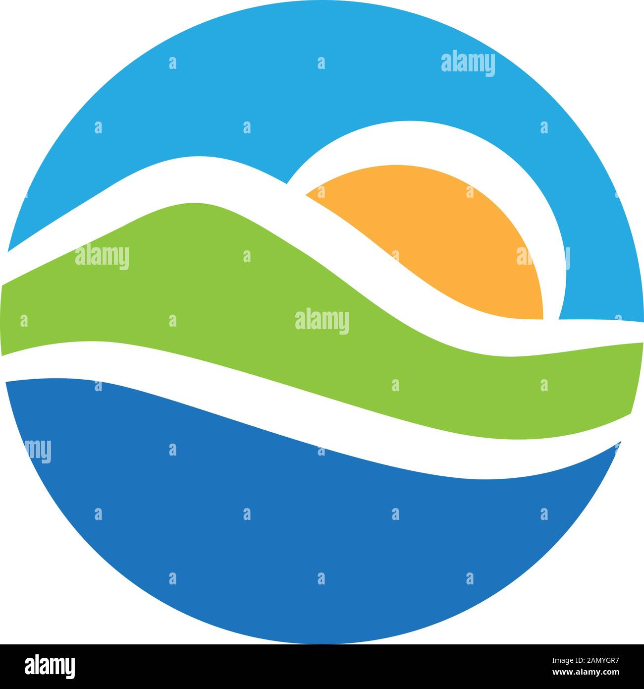 abstract mountain landscape, vector graphic design element Stock Vector