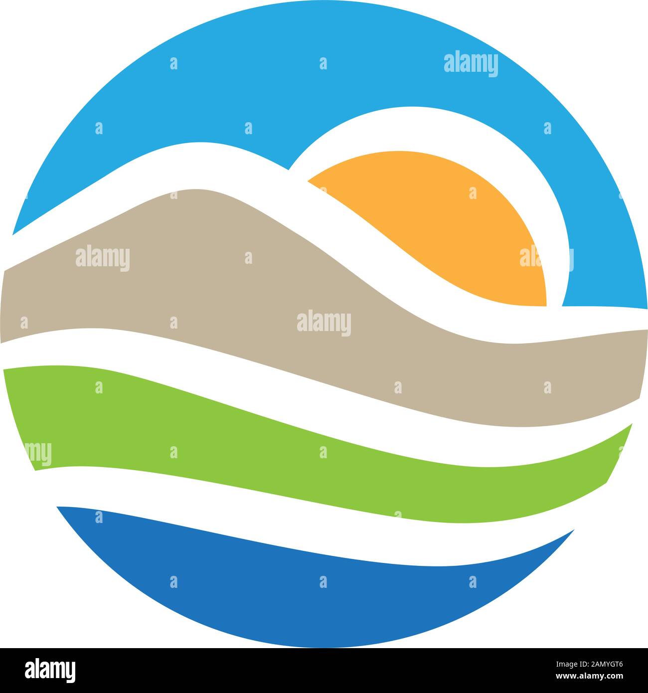 abstract mountain landscape, vector graphic design element Stock Vector