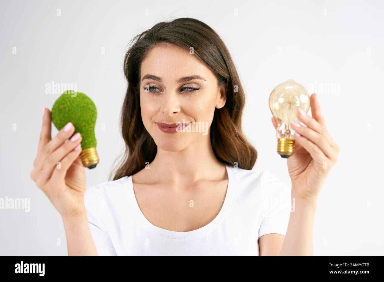 Creative concept of energy efficient light bulb Stock Photo Alamy
