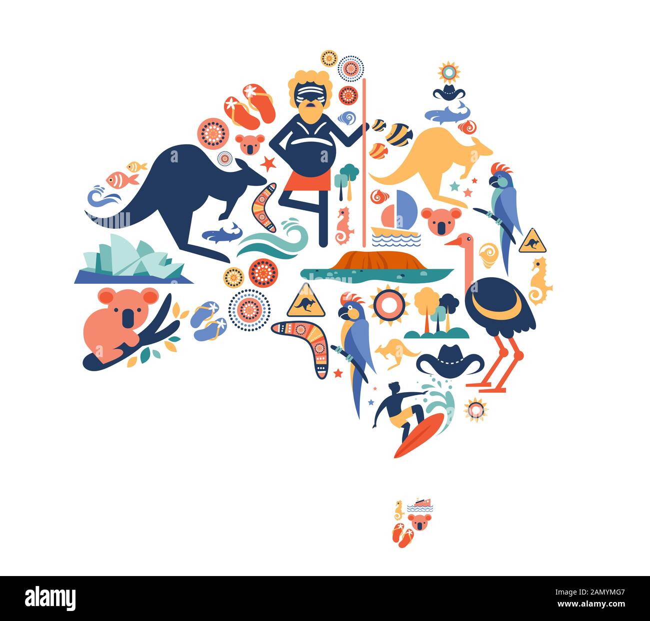 Map of australia with kangaroo hi-res stock photography and images - Alamy