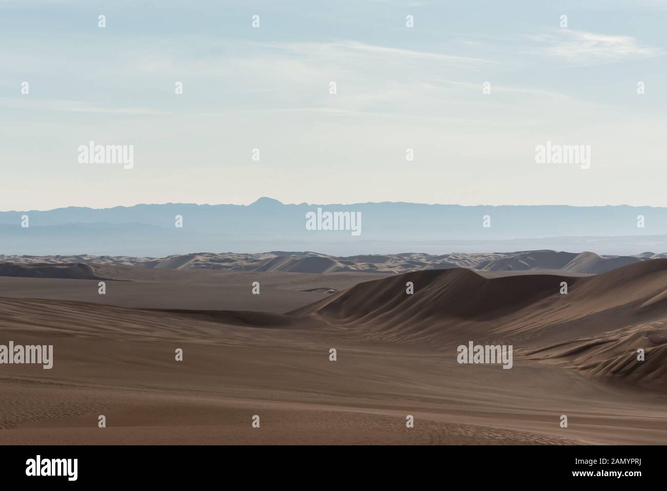 the shape of sand dunes in lut desert Stock Photo