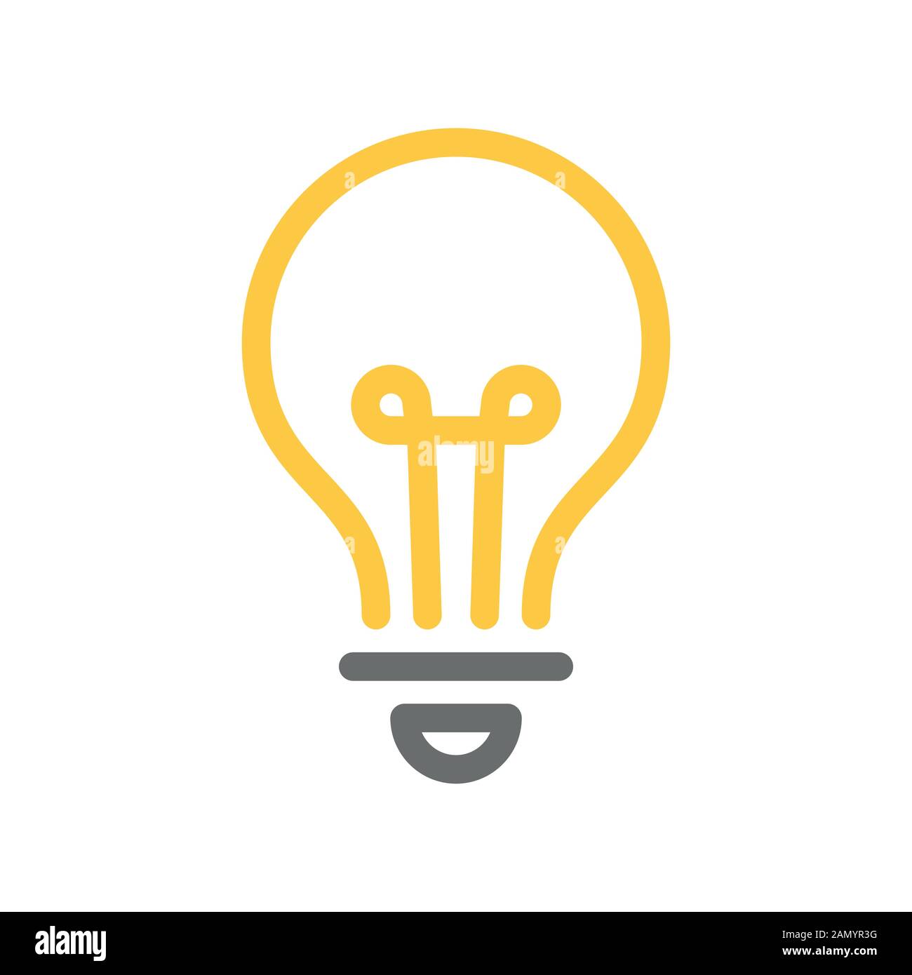 håber abort avis Light bulb icon. Line yellow and grey color outline version vector sign.  Idea Symbol, logo illustration. Vector graphics Stock Vector Image & Art -  Alamy