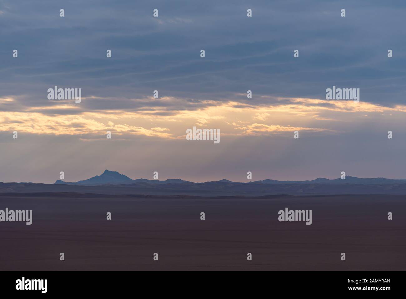 the flat place in western part of lut desert Stock Photo