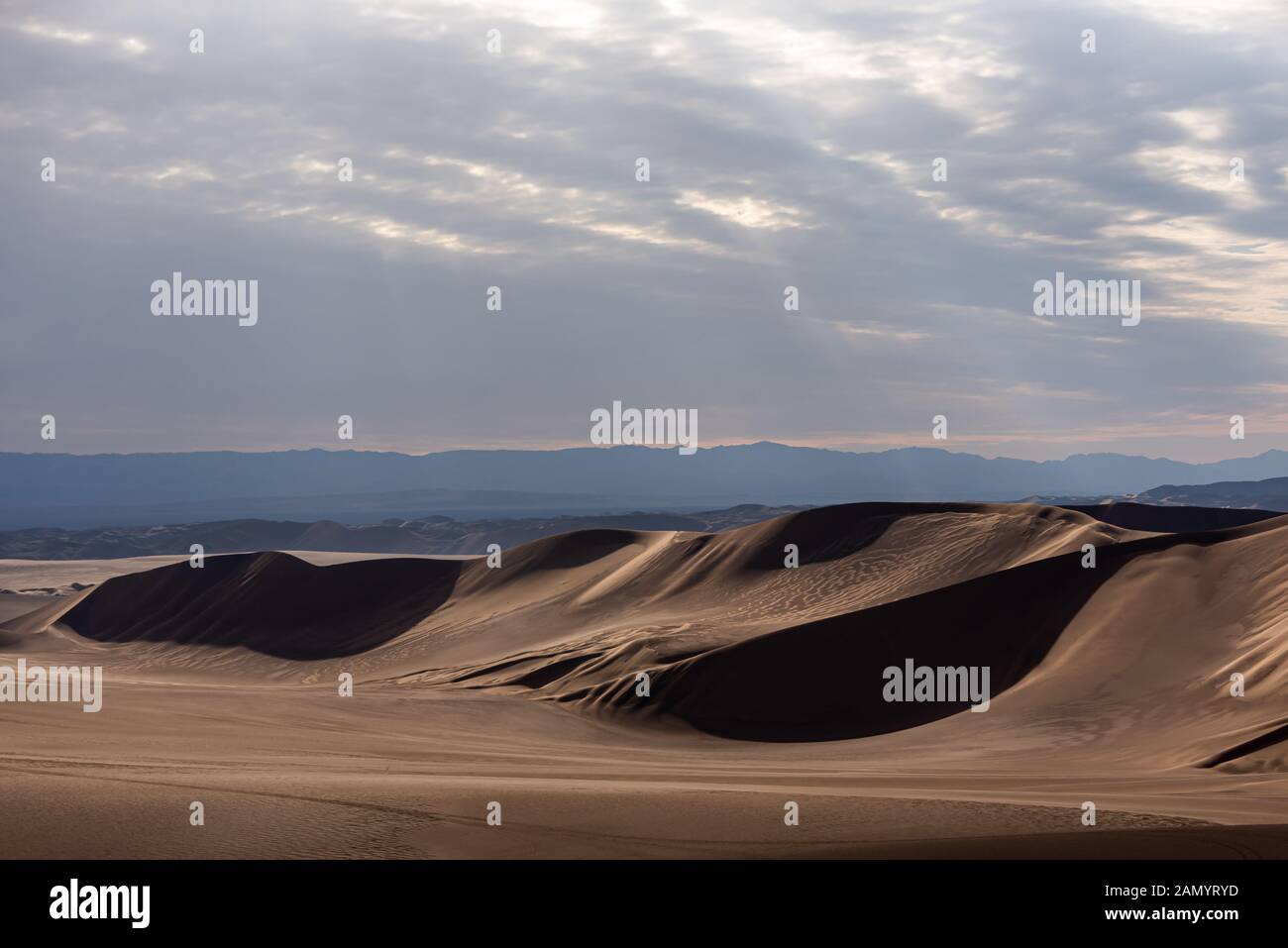 the shape of sand dunes in lut desert Stock Photo