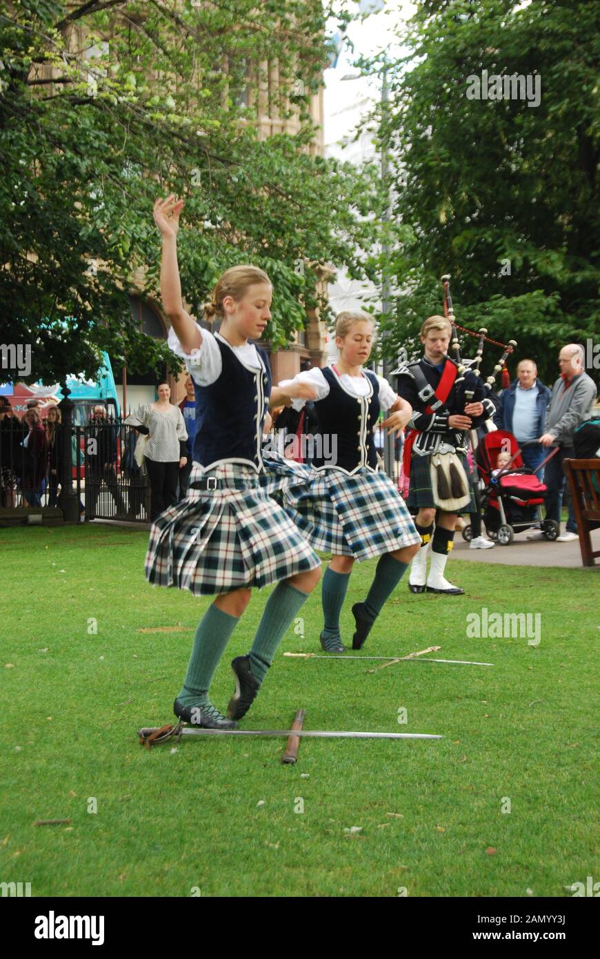 Two Scottish Dancers at Edinburgh Festival Scotland. Traditional