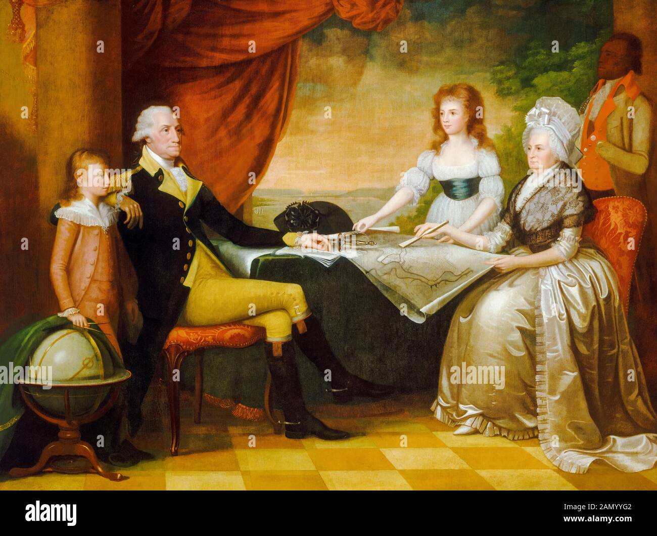 The Washington Family, (George Washington family portrait), painting by Edward Savage, 1789-1796 Stock Photo