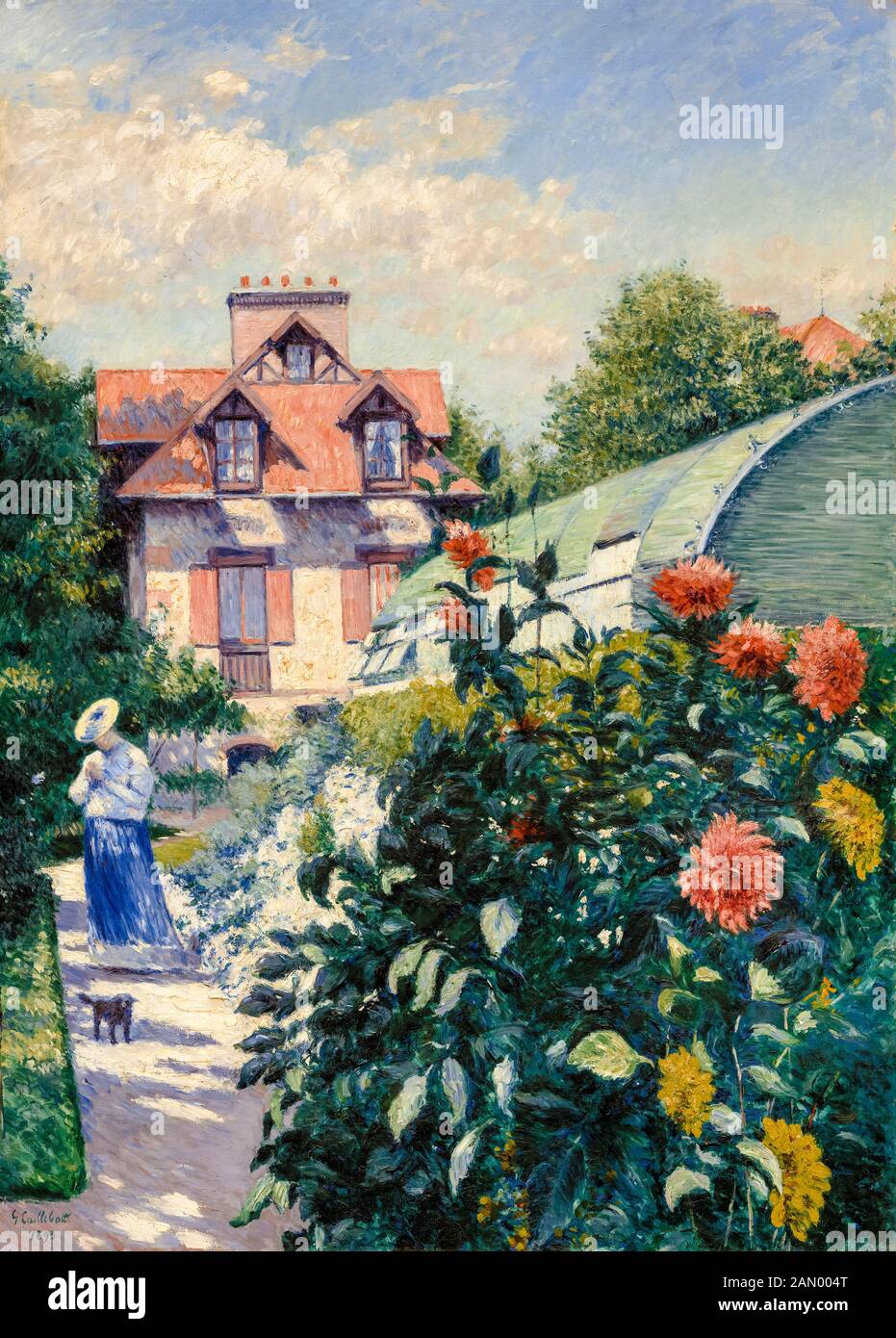 Gustave Caillebotte, Dahlias, Garden at Petit Gennevilliers, painting, 1893 Stock Photo