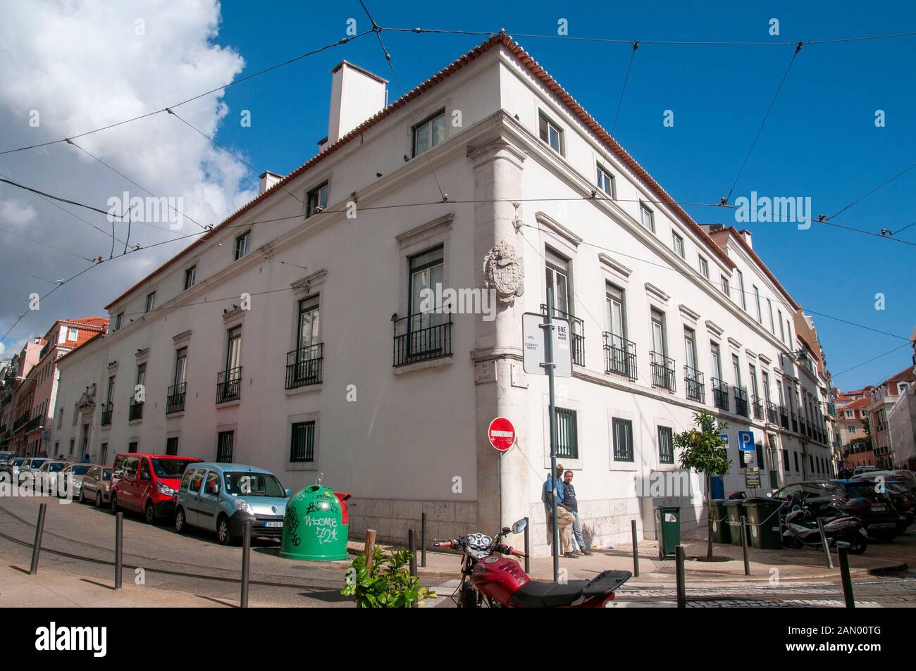 Exterior of a classical building in Rua de Sao Bento, Lisbon, Portugal Stock Photo