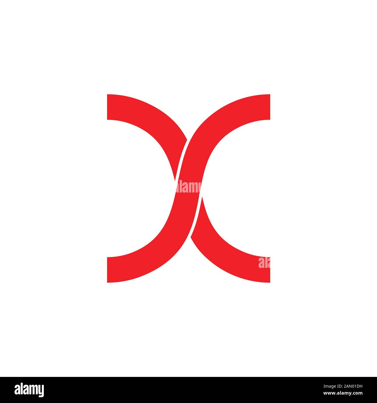 letter xs linked simple line logo vector Stock Vector