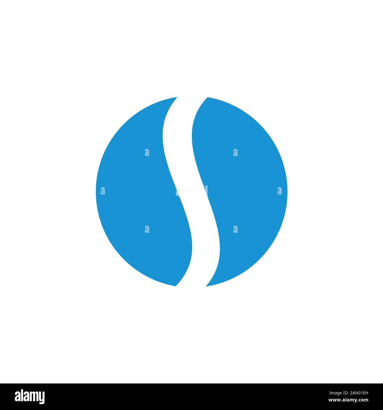 letter s water blue curves circle logo vector Stock Vector