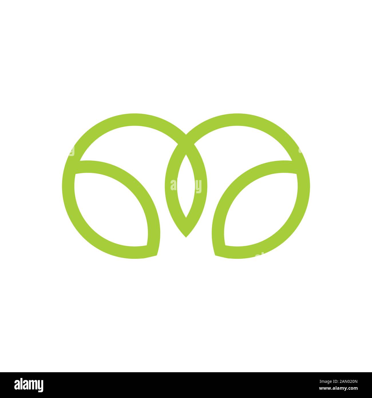 letter m circle geometric line leaf plant logo vector Stock Vector ...
