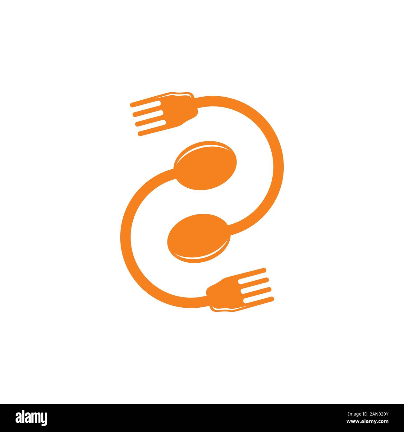linked spoon fork decoration symbol vector Stock Vector