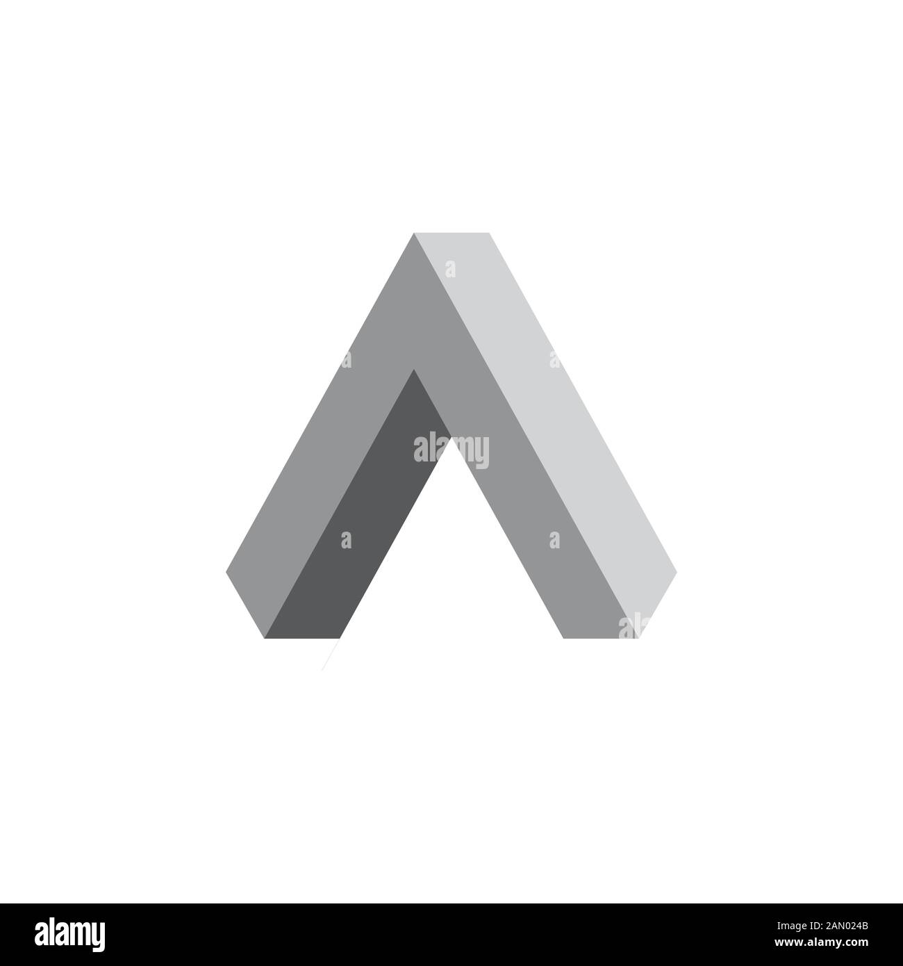 letter a arrow 3d gradient symbol logo vector Stock Vector