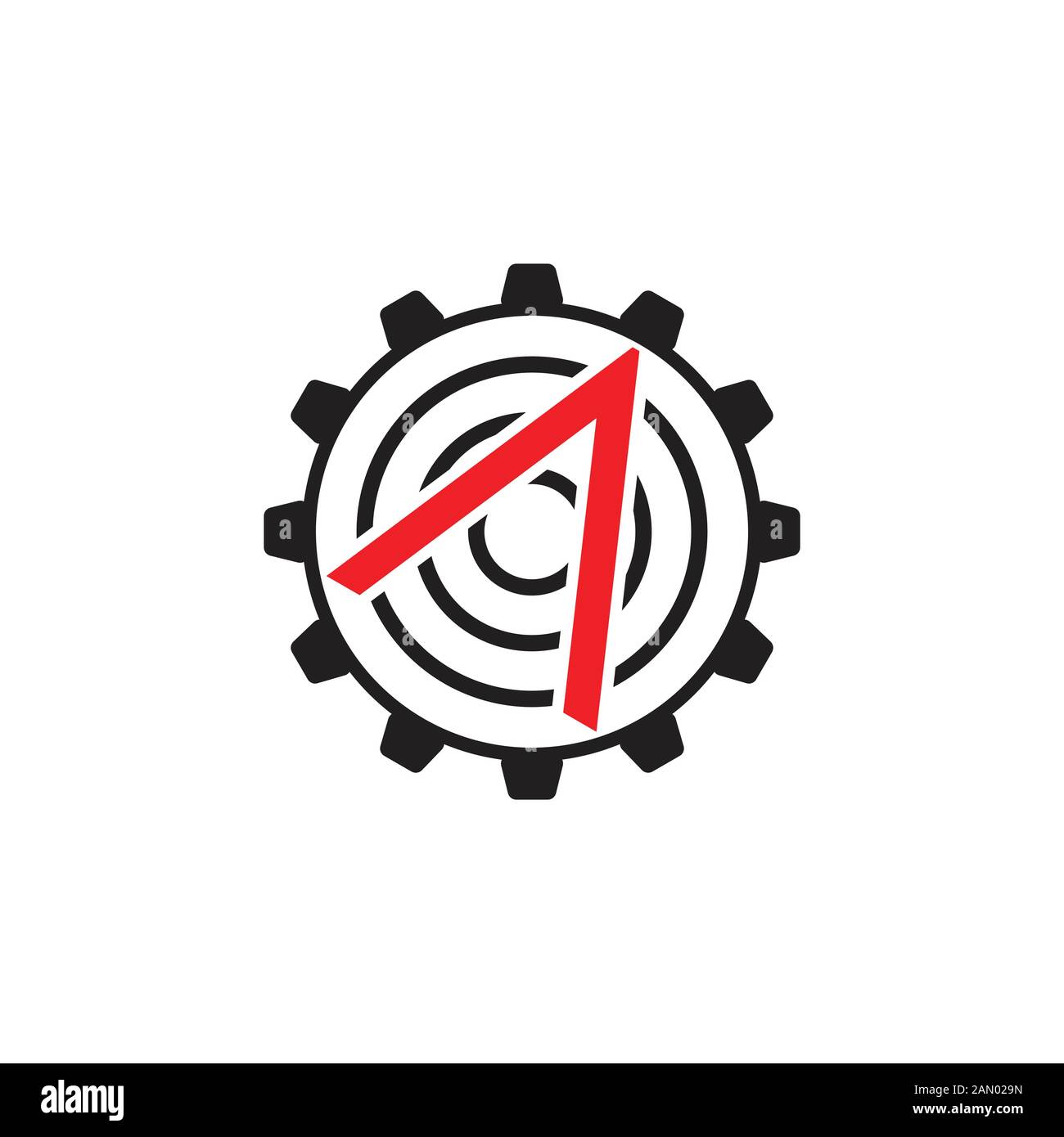 arrow cog machine industrial logo vector Stock Vector