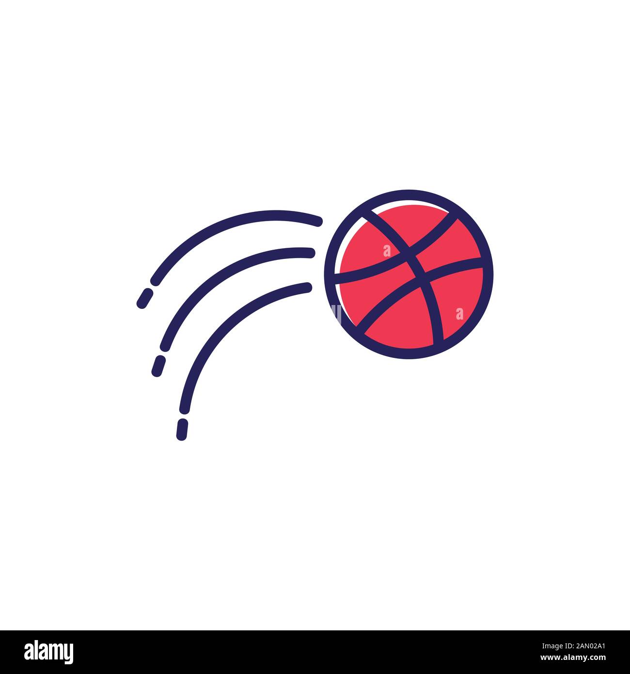 basketball motion simple line logo vector Stock Vector