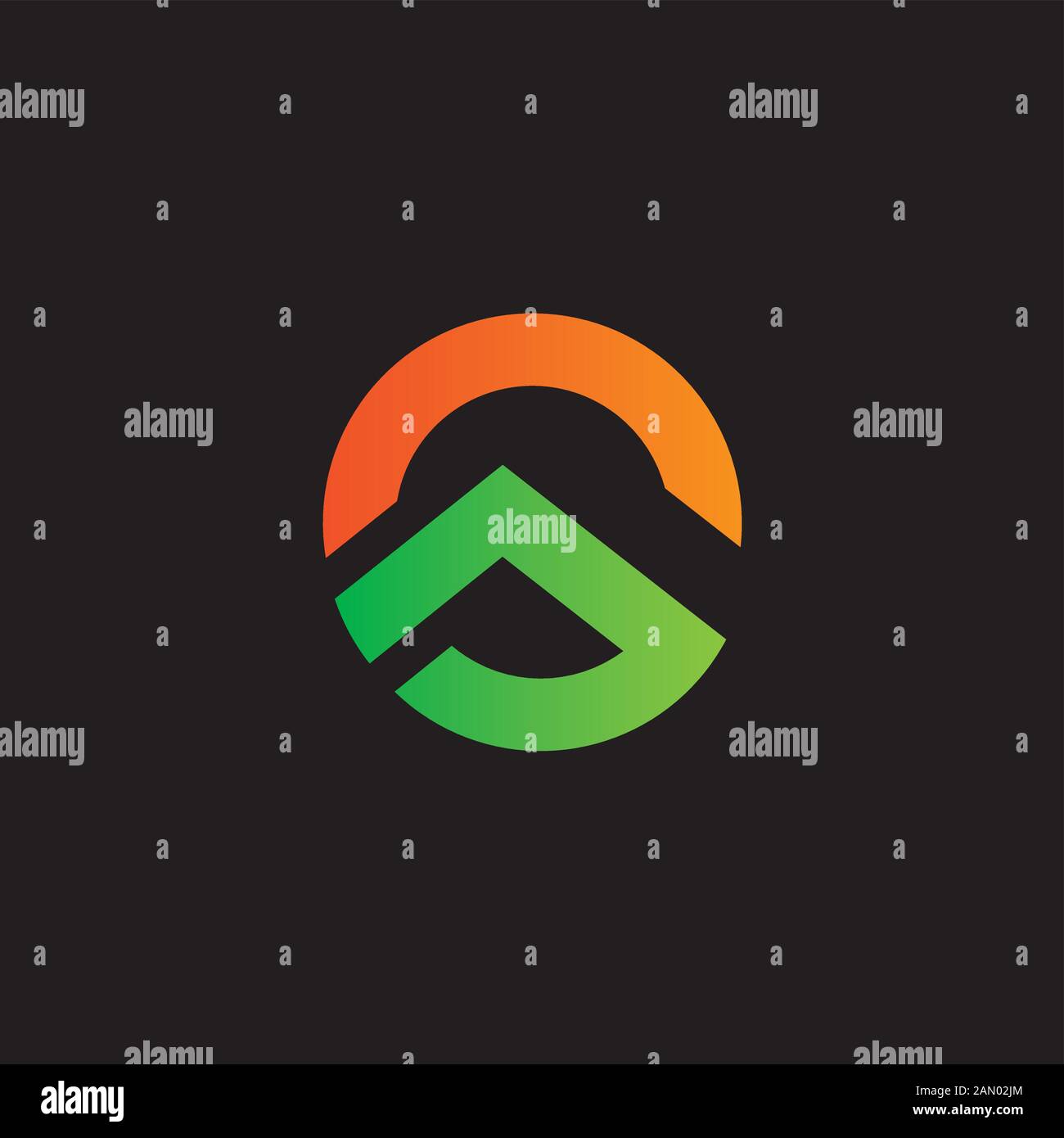 mountain sun gradient geometric logo vector Stock Vector