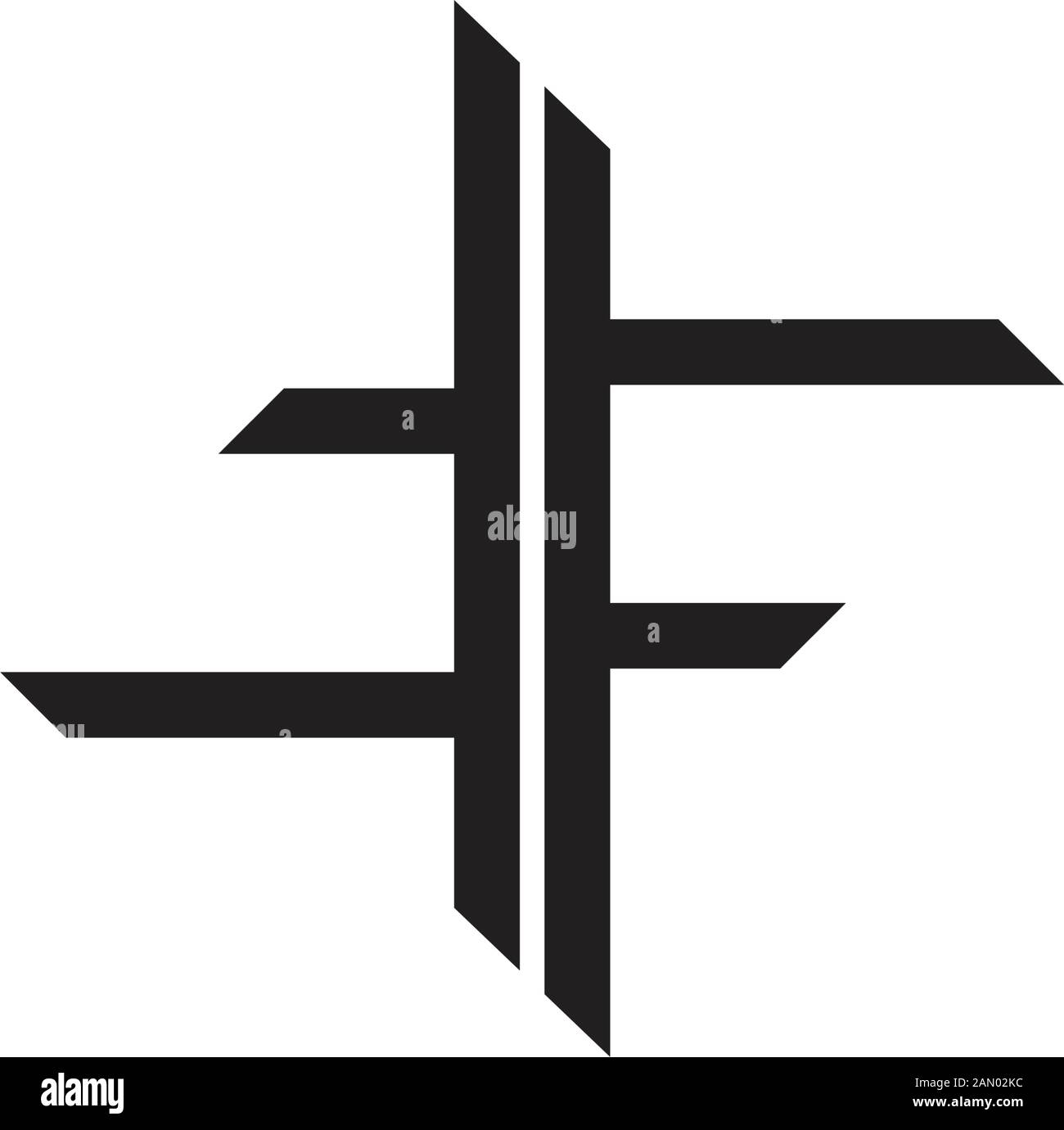 abstract letter tf simple line geometric logo vector Stock Vector
