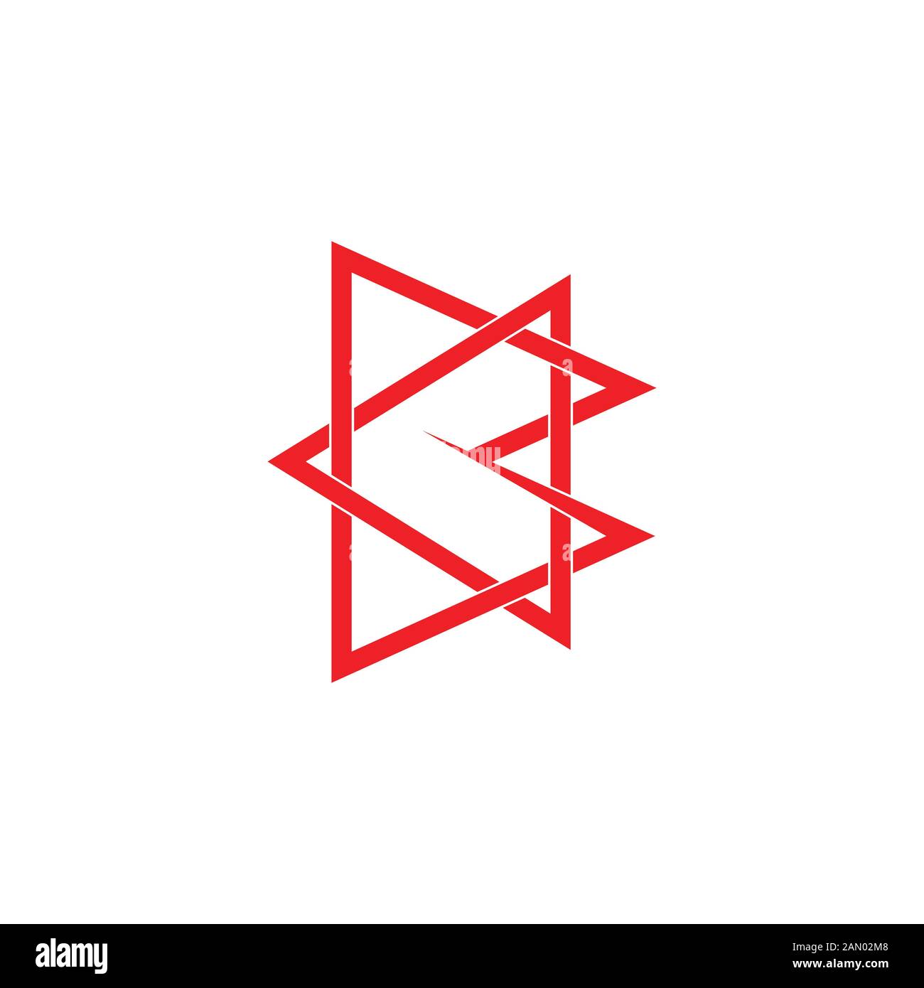 letter b triangle overlapping line logo vector Stock Vector