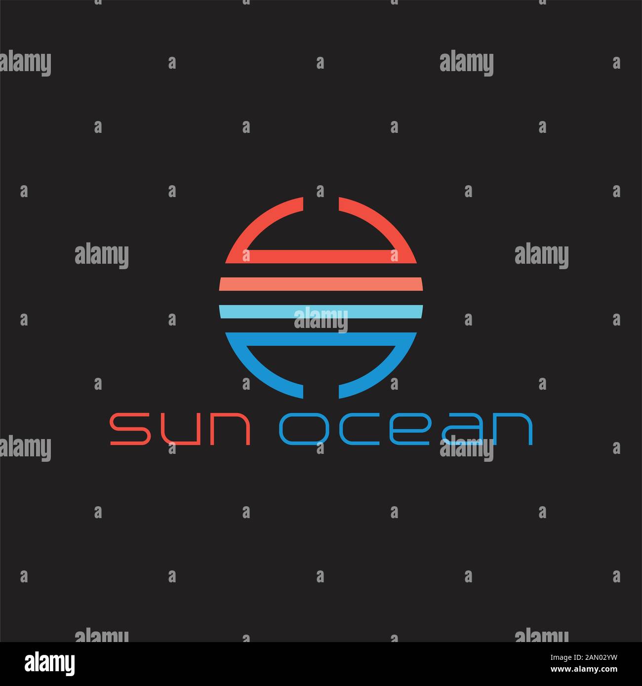 sun ocean gradient geometric logo Stock Vector