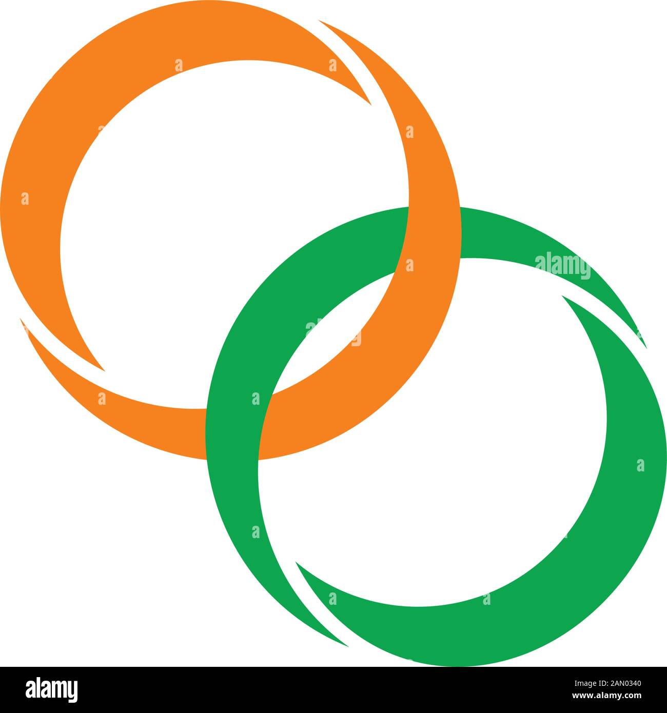 linked circle colorful object 3d logo vector Stock Vector