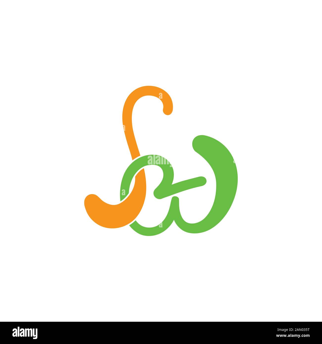 letter sw linked curves design logo vector Stock Vector Image & Art - Alamy
